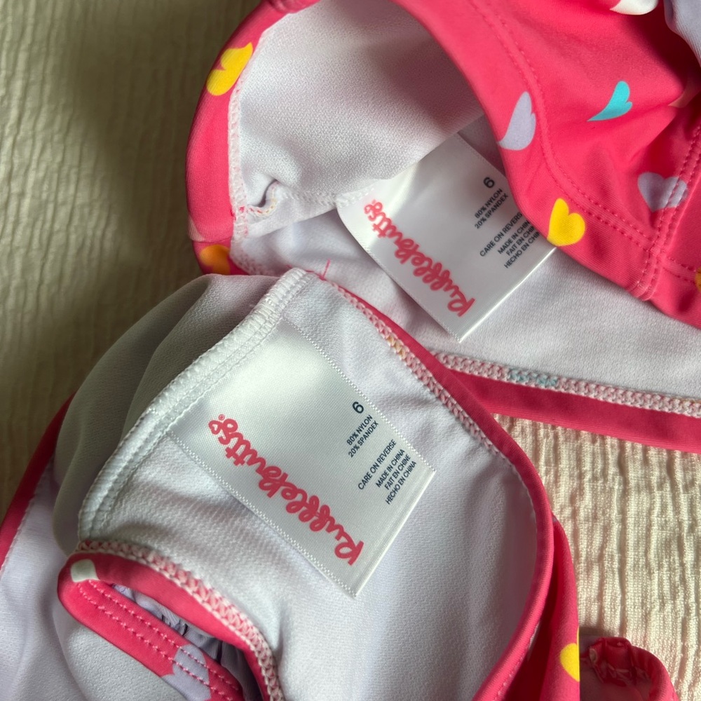 [Ruffle Butts] Pink Heart Print Kids Bikini - Picture 4 of 5